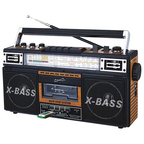 Supersonic Sc 3201Bt Retro Radio And Bluetooth Speaker: Built In Analog Music To Digital Files Converter
