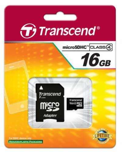 Transcend 16 Gb Class 4 Microsdhc Flash Memory Card Ts16Gusdhc4