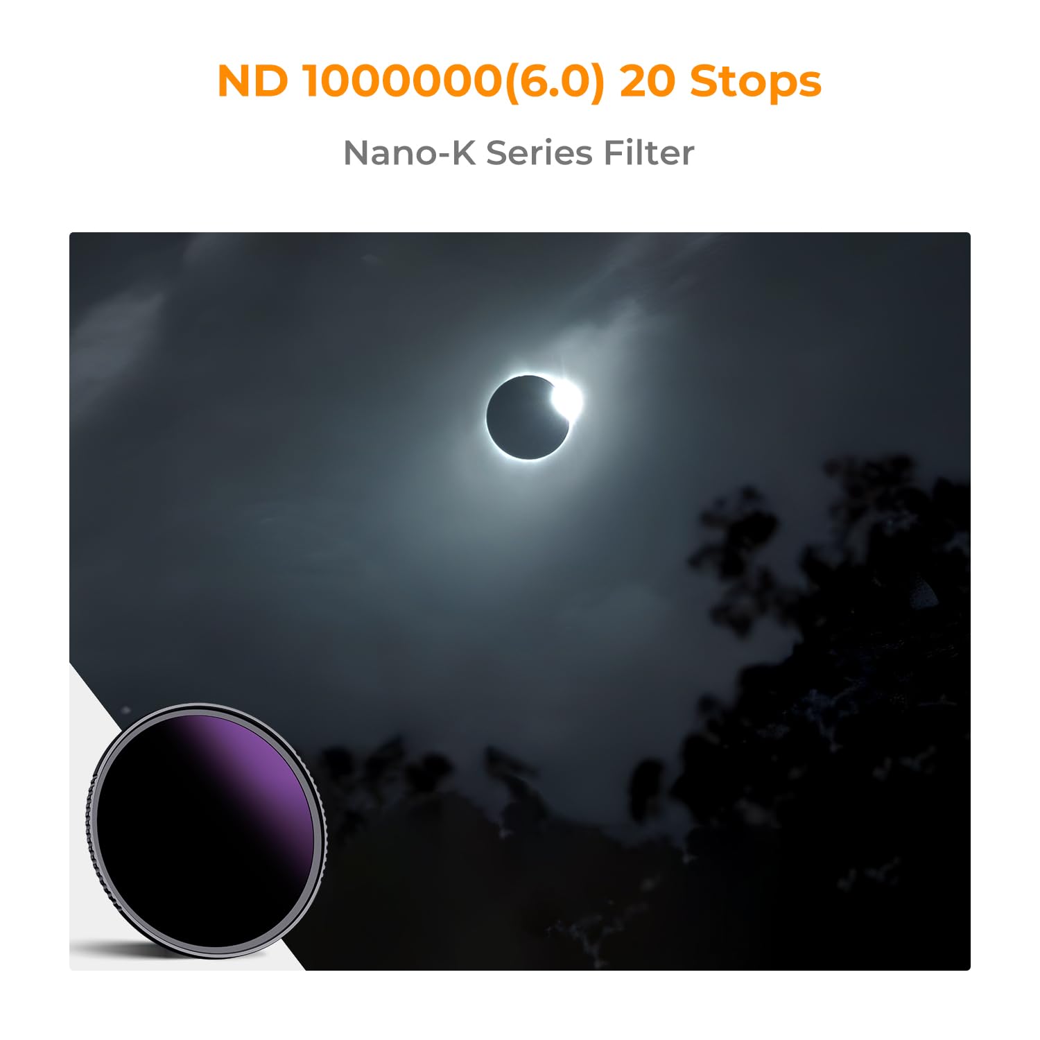K&F Concept 67Mm Nd1000000 Ultra Dark Nd Camera Lens Filter 20 Stops Fixed Neutral Density Filter With 18 Multi Layer Coatings (