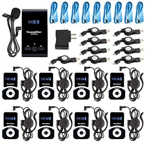 Exmax Ex-100 72-76Mhz Wireless Tour Guide System Live Translator Microphone Church Translation Devices Simultaneous Interpreting