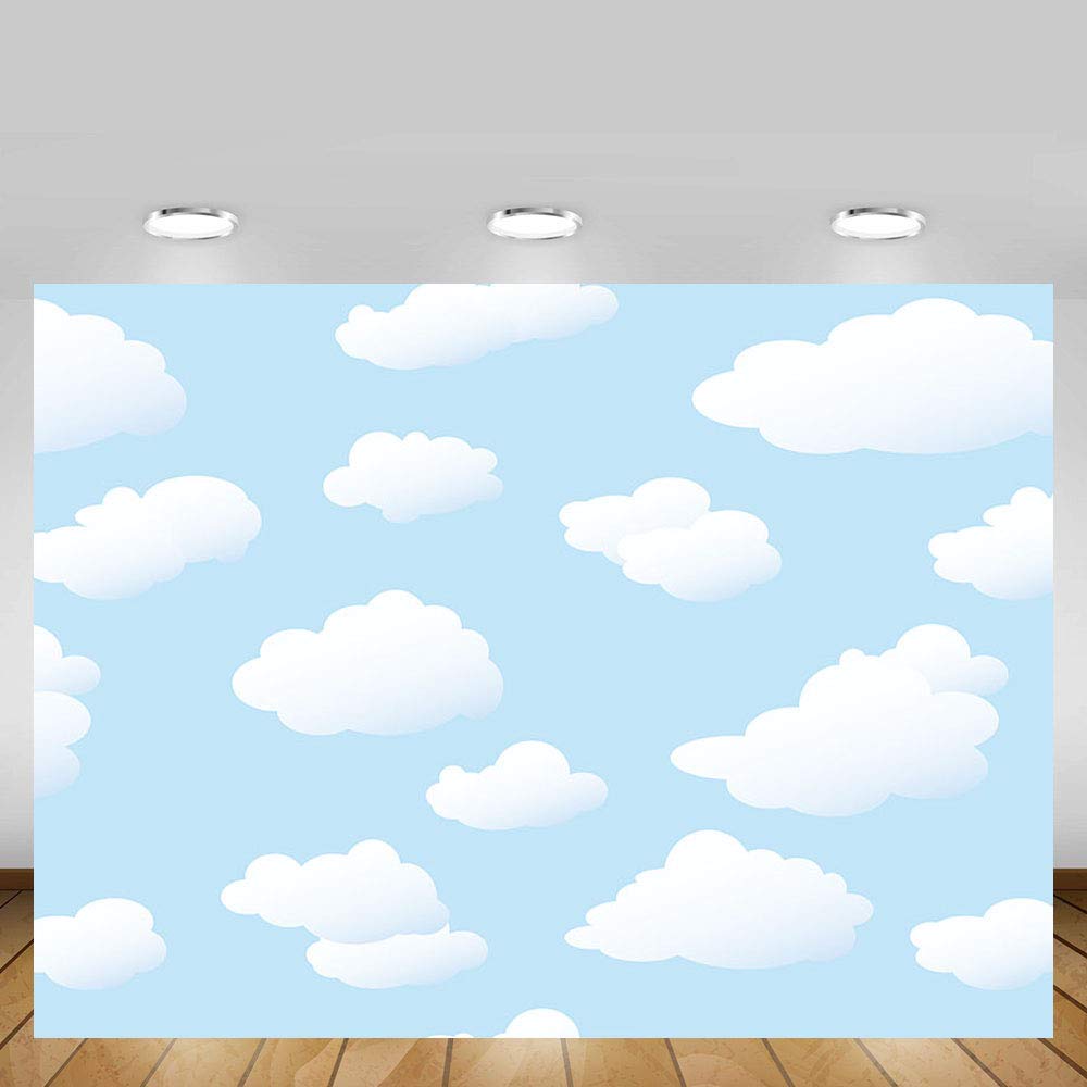 Mehofoto Blue Sky And White Cloud Photo Studio Backdrop Props Kids Birthday Party Decorations Boy Baby Shower Photography Backgr