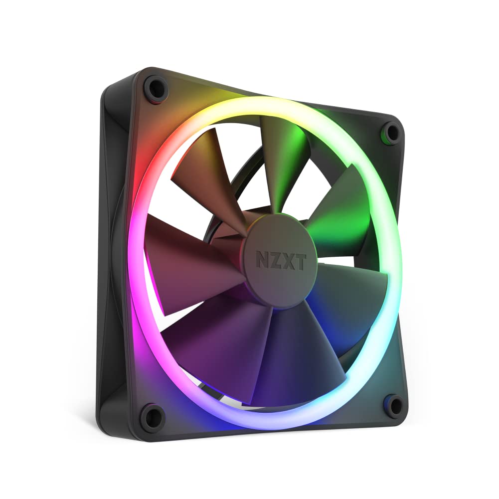 Nzxt F140 Rgb Fans   Rf R14Df B1   Advanced Rgb Lighting Customization   Whisper Quiet Cooling   Twin (Rgb Fan & Controller Incl