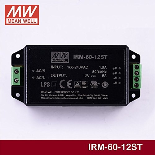 Industrial Open Frame 60W 12V 5A Irm 60 12St Meanwell Ac Dc Smps Irm 60 Series Mean Well Switching Power Supply
