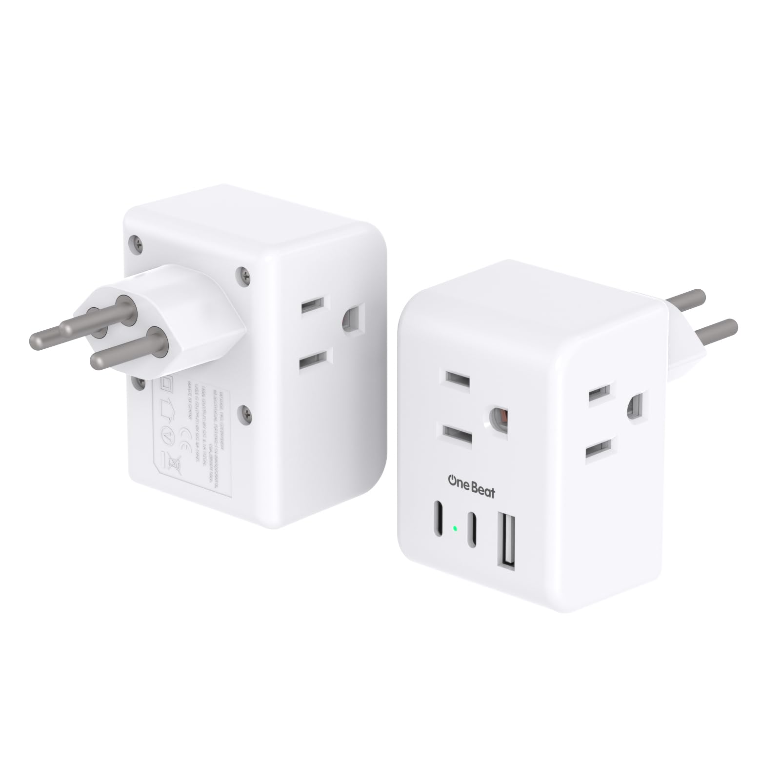 2 Pack Switzerland Travel Plug Adapter, Swiss Outlet Adapter With 3 Outlets 3 Usb Charging Ports(2 Usb C), Type J Power Adapter,