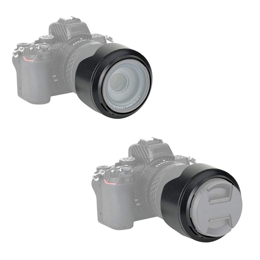 Reversible Lens Hood Shade For Nikon Nikkor Z Dx 50 250Mm F/4.5 6.3 Vr Lens And Nikkor Z 50Mm F/1.8 S Lens Replaces Hb 90A Hb 90