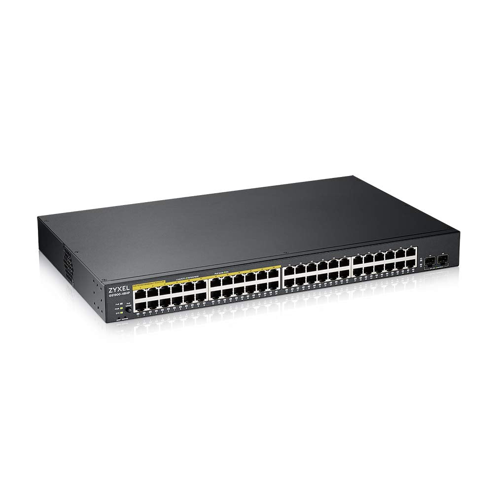 Zyxel 50 Port Poe Switch Gigabit Ethernet Smart (Gs1900 48Hpv2)   Managed, With 24X Poe+ @ 170W, 2X Sfp, Rackmount, Limited Life