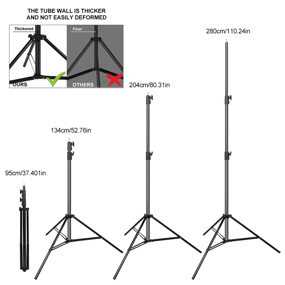 Photography Light Stand 9.33 Ft/ 2.8M Heavy Duty Aluminum Light Tripod Stand Photography Photo Studio Lighting Stand For Photogr