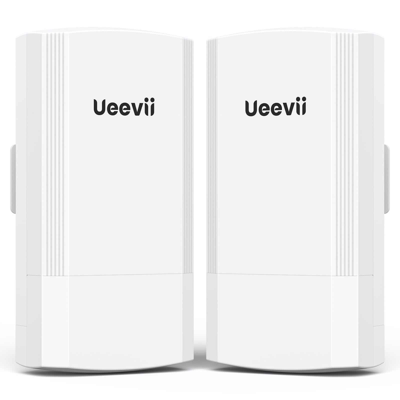 Wireless Bridge, UeeVii 5.8G Point to Point WiFi Bridge, 2KM Long Range Outdoor CPE with 2x100Mbps LAN Ports, 24V PoE Injector,