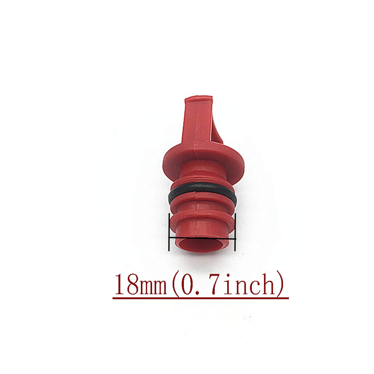Comok 5Pcs Red Tone Air Compressor Male Thread Diameter 18Mm Plastic Oil Breather Cap