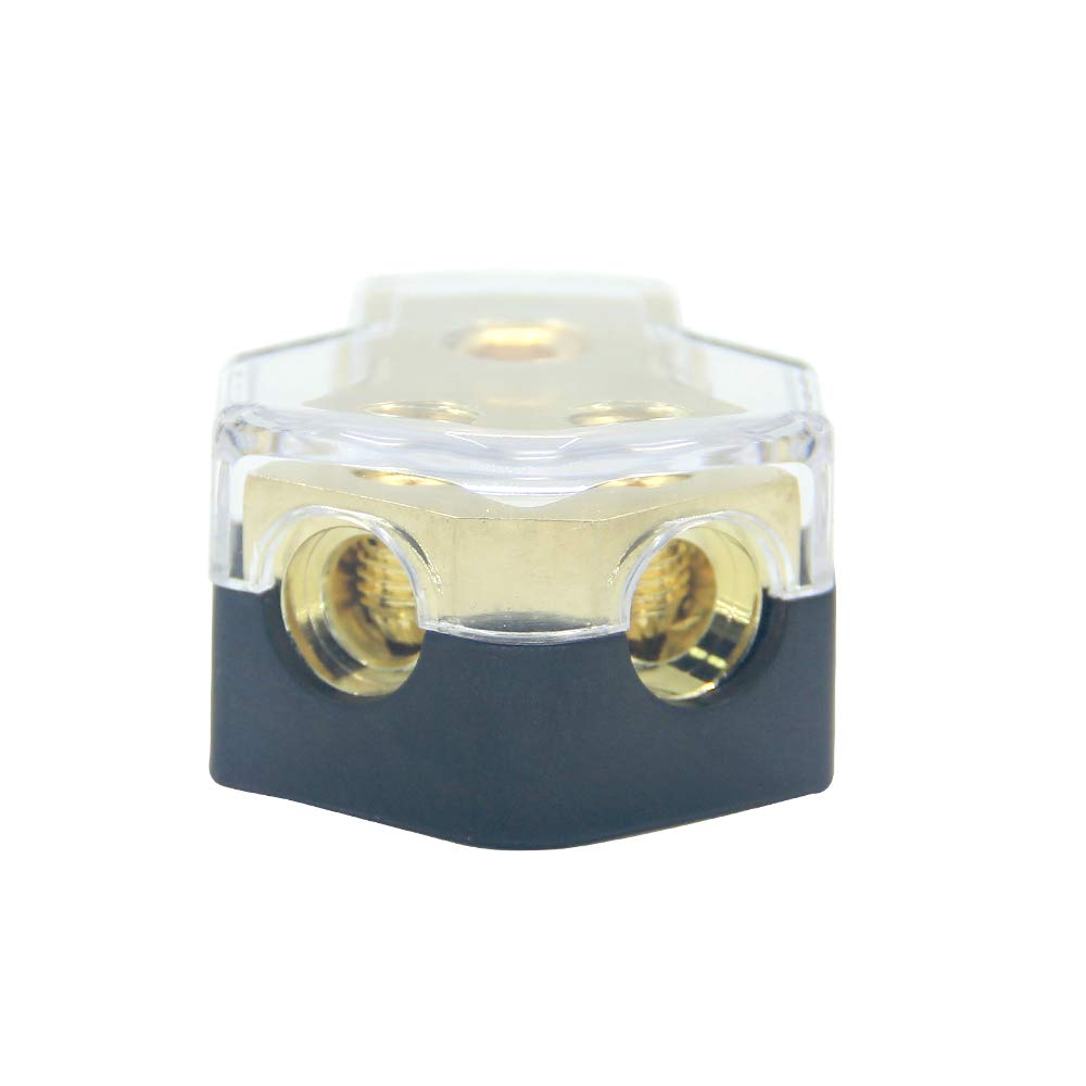 Zookoto 0/2/4 Gauge In 4/8/10 Gauge Out Amp Power Distribution Block Car Audio Splitter 2 Way Outputs Power Distributor Block Fu