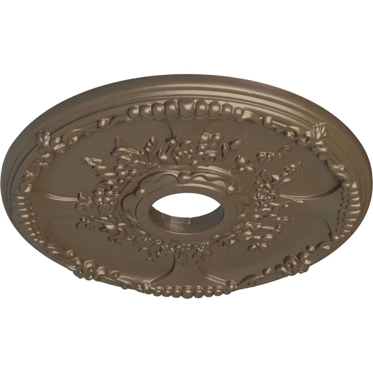 Ekena Millwork Cm18Sewss Antioch Ceiling Medallion, 18''Od X 3 1/2''Id X 1 3/8''P, Hand Painted Warm Silver