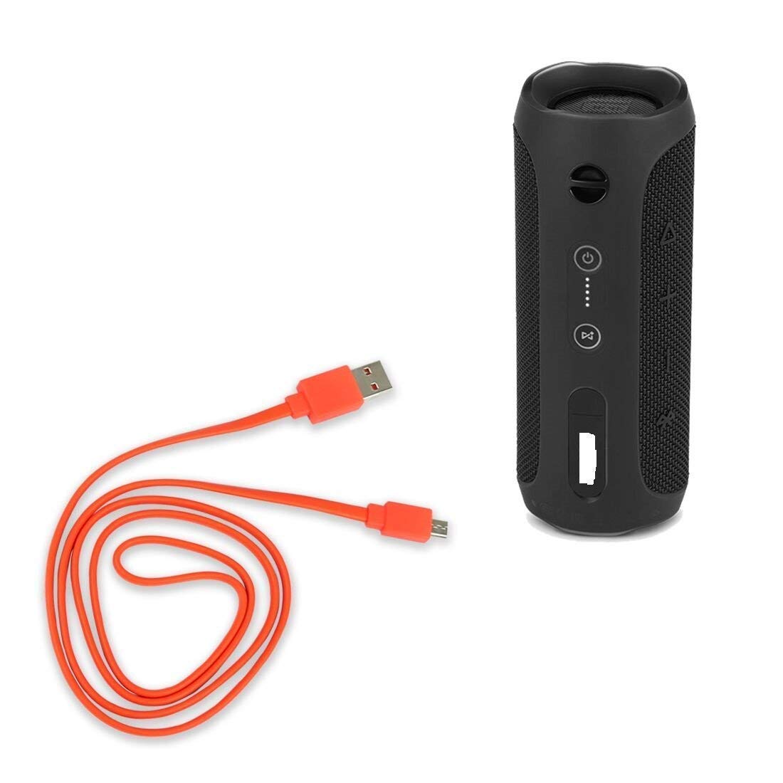 Koffmon Flip4 Micro Usb Charging Flat Cable Power Cord Compatible With Flip 2 Flip 3 Flip 4 Charge 2 Go Wireless Speaker (Orange)