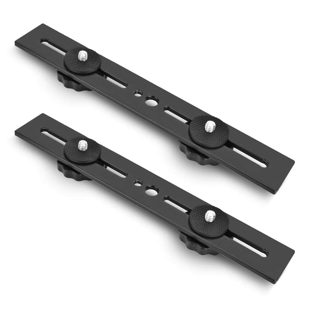 Utebit 8 Inch Flash Bracket, Dual Camera Mount Flash Bracket Extension Bar With 1/4 Screw Hot Shoe, Straight Flash Bracket Tripod Mount For Dslr Camera Led Light Studio Video Microphone, 2Packs