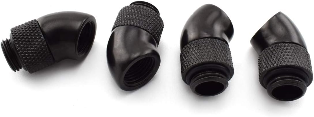 Dracaena 6 Pack G1/4'' Thread Male To Female Extender Fitting, 45 Rotary Fitting Adapter Connector For Computer Water Cooling Sy