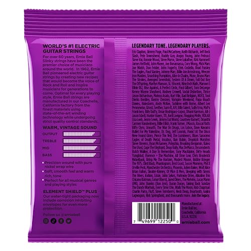 Ernie Ball Power Slinky Classic Pure Nickel Electric Guitar Strings, 11 48 Gauge (P02250)
