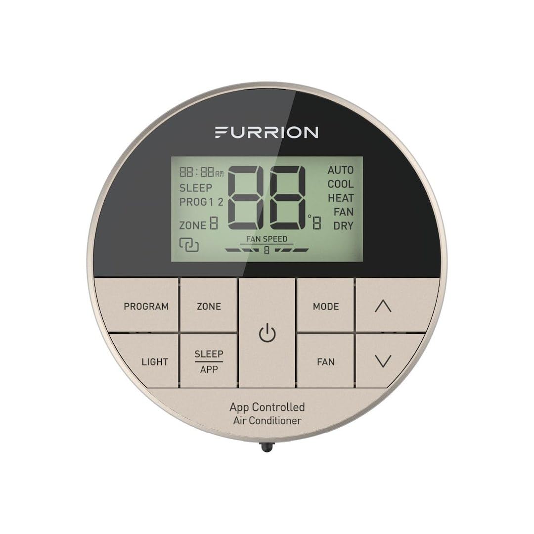 Furrion Enhanced Multi-Zone Wall Thermostat with App Control for Chill RV Air Conditioner Systems, Three Fan Speeds, Sleep Funct