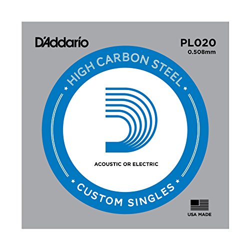 D'Addario Pl020 Plain Steel Guitar Single String.020
