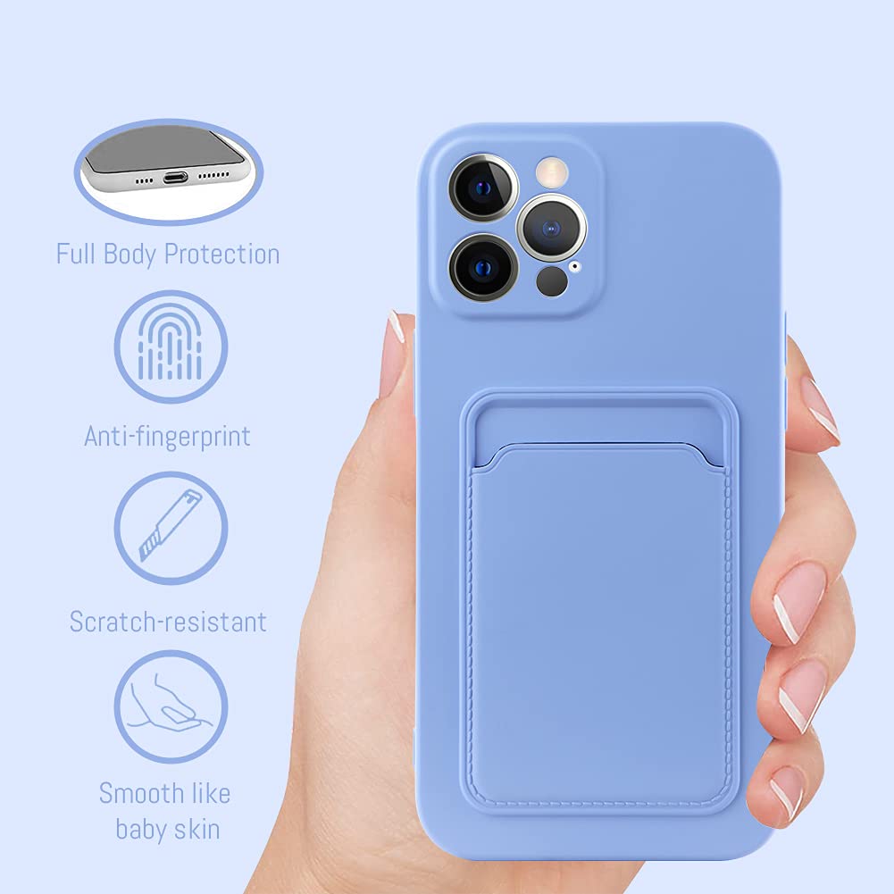 Mzelq Wallet Case For Iphone 12 Pro Max (6.1 Inch), Card Holder Camera Protection Cover + Screen Protector, Soft Slim Card Slot