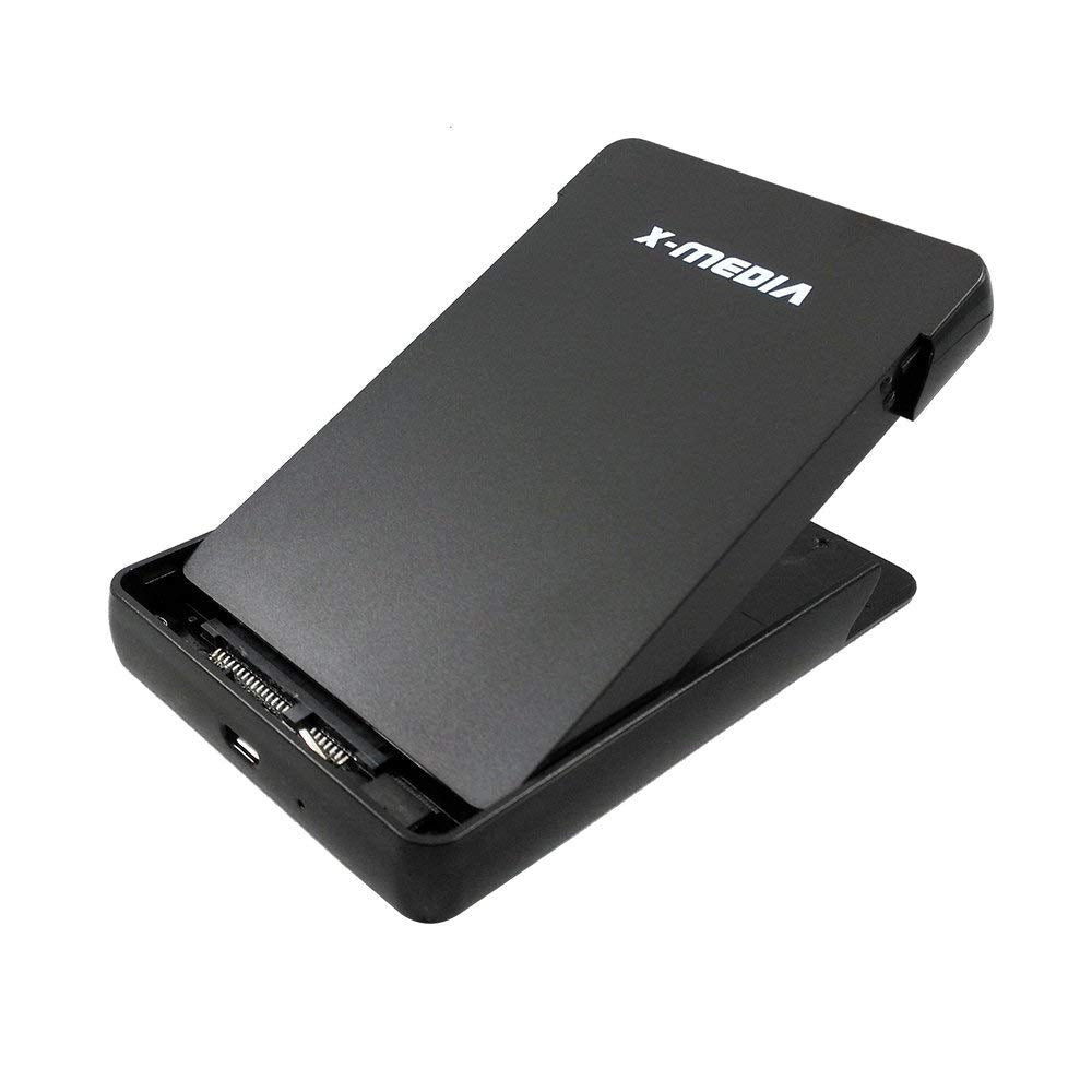 X MEDIA XM EN2279 2.5 Inch Tool Free USB 2.0 SATA SSD HDD Hard Disk Drive External Enclosure Case | Support 7mm / 9.5mm