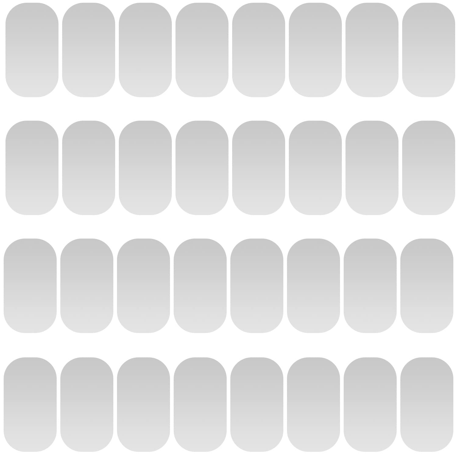 Mini Metal Plates For Magnetic Mount, Wall, Phone Holder, Case, Magnet, Crafts, Diy. Kit Of 32 Silver Small 0.4'' X 0.8'' Iron D