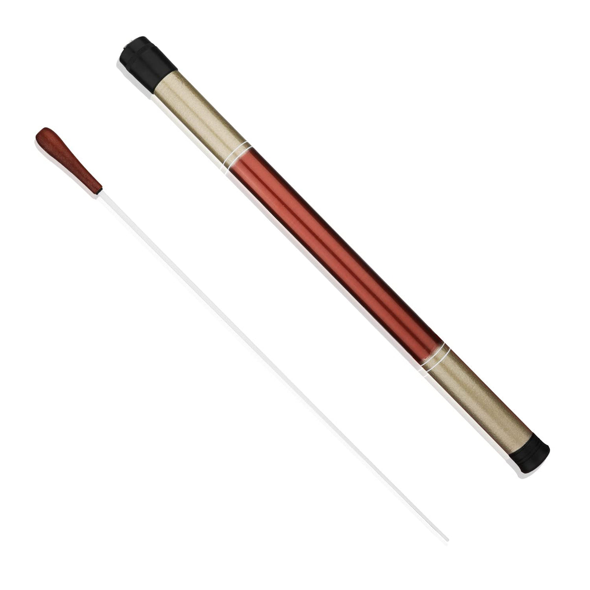 Conducting Baton With Storage Cylinder, Elegant Marching Baton With Ebony Handle Music Conductor Baton For Orchestra Concert The