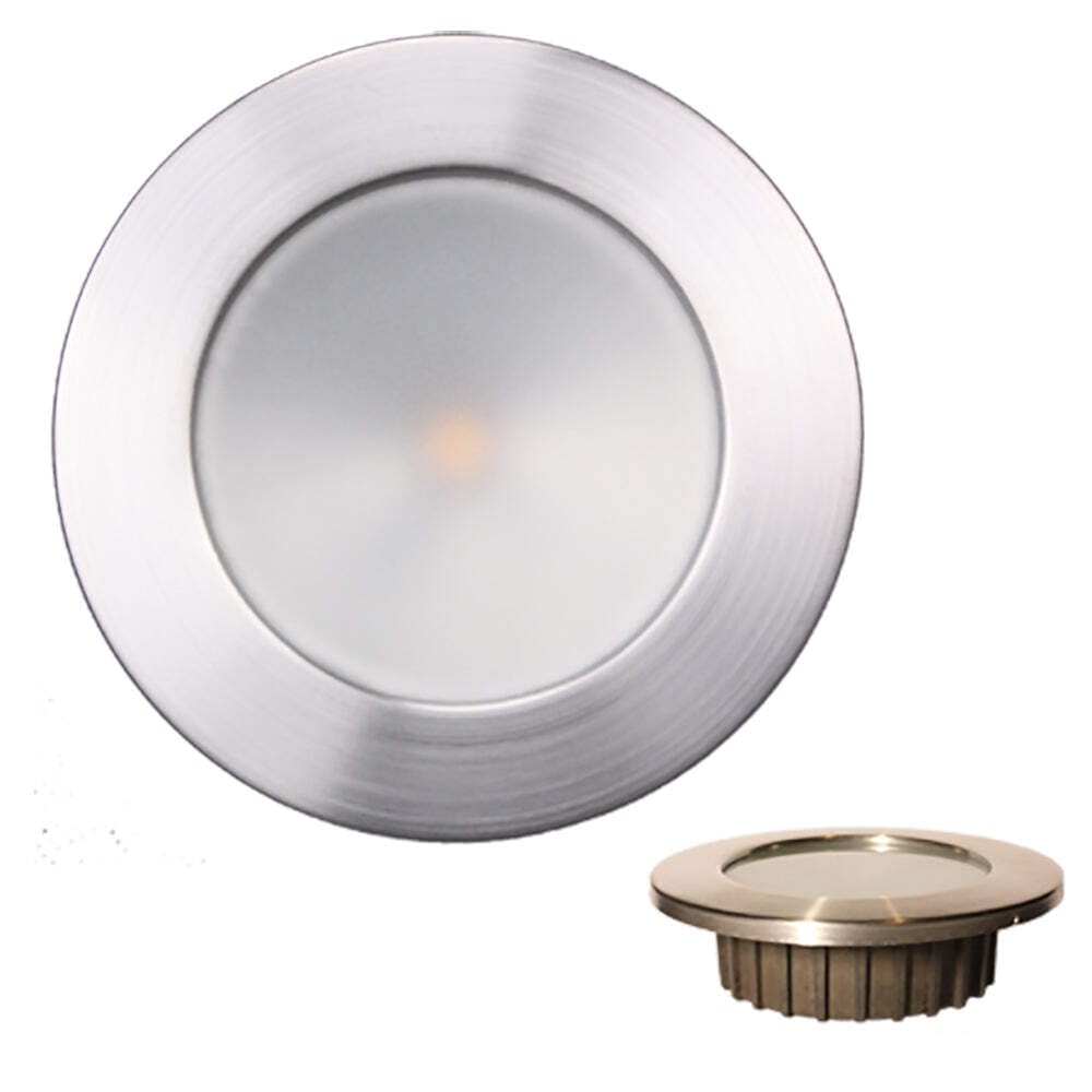 Lunasea Gen3 Warm White, Rgbw Full Color 3.5&Rdquo; Ip65 Recessed Light W/Brushed Stainless Steel Bezel - 12Vdc,WBHOMB09BBX89X8