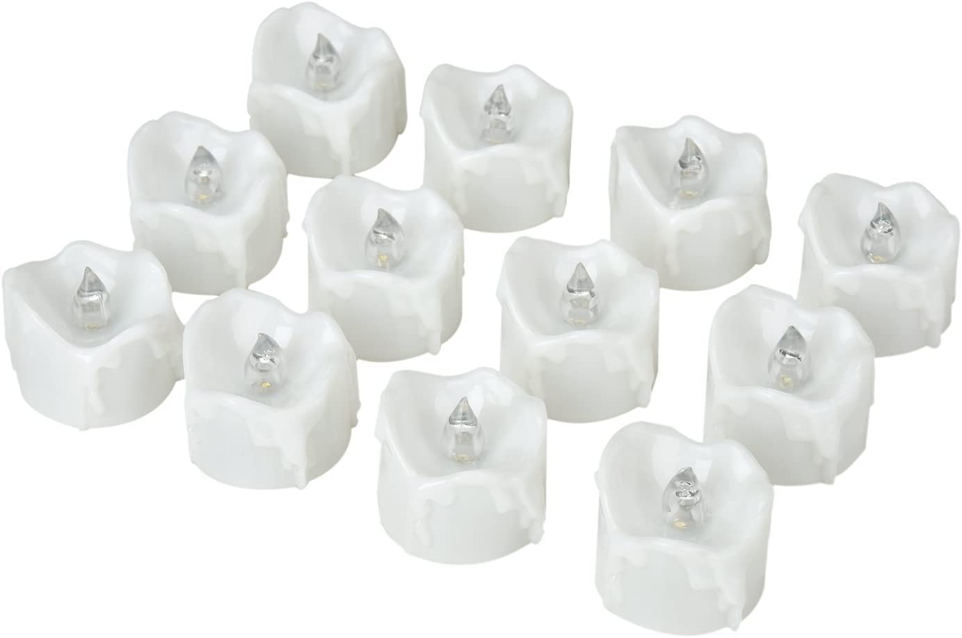 Elander Led Tea Lights Flameless Candle With Timer, 6 Hours On And 18 Hours Off, 1.4 X 1.3 Inch, Warm White, [12 Pack] (New Warm