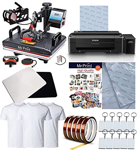 My Print | Complete Setup Sublimation Printing | Heat Press Combo 5 In 1 | Printer L130 With Sublimation Ink | Sublimation Paper