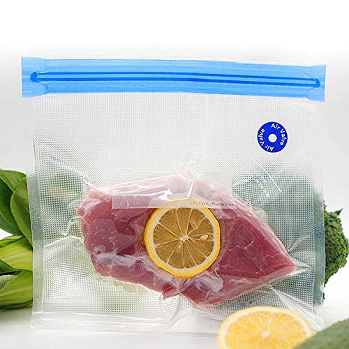 Sous Vide Bags Bpa Free Reusable Vacuum Sealer Zipper Bags Quart Sized Food Storage Works With Handheld Pump 10Pcs (Small)