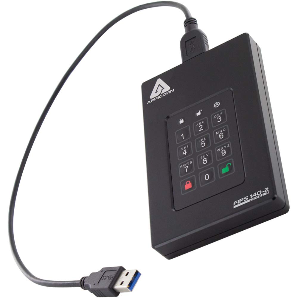 Apricorn 500Gb Aegis Fortress L3  Fips Level 3 Validated Usb 3.0 Hardware Encrypted Portable Drive (Afl3 500)