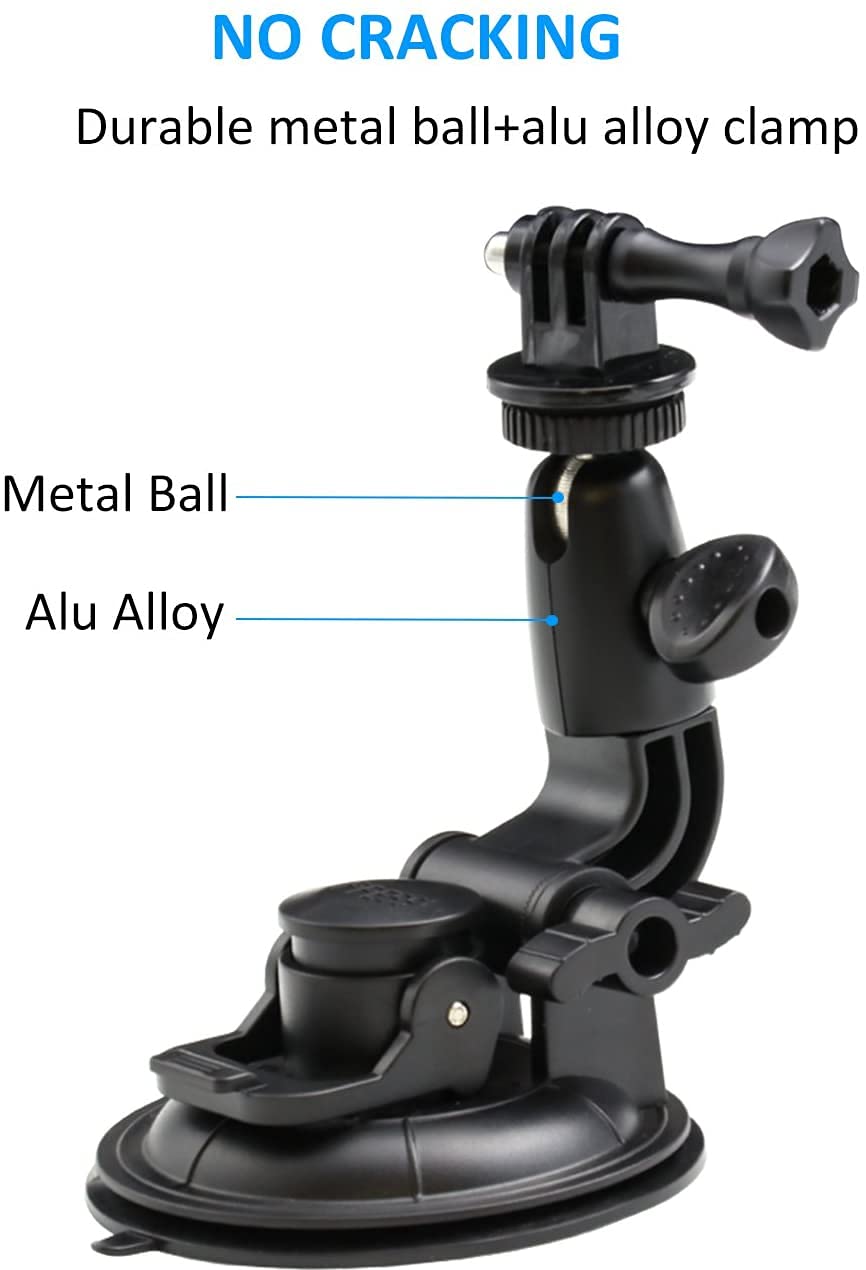 Exshow Car Camera Mount Holder For Gopro, Suction Cup Car Windshield Dashboard Dash Mount, Heavy Duty Action Camera Stand For Go