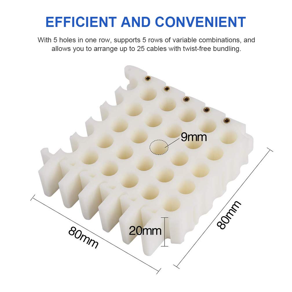 10Gtek Cable Organizing And Bundler Tool,25 Hole Cable Dresser For Data Center, Server Rooms And Machine Room Wire Management And Organizer, Perfect For Cable Management(Cat5, Cat6)