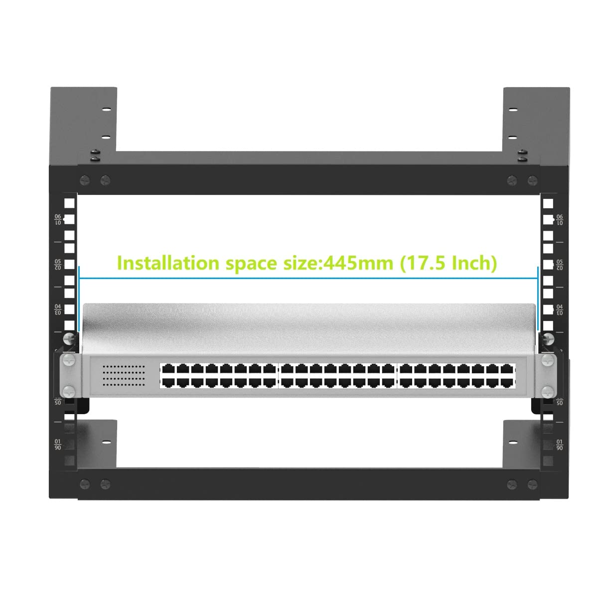 Jingchengmei 1U Server Rack Depth Extender   4 Inch/10 Cm Deep  Recessed Rack Mount Adapter Kit For Network Rack (1Uexb)