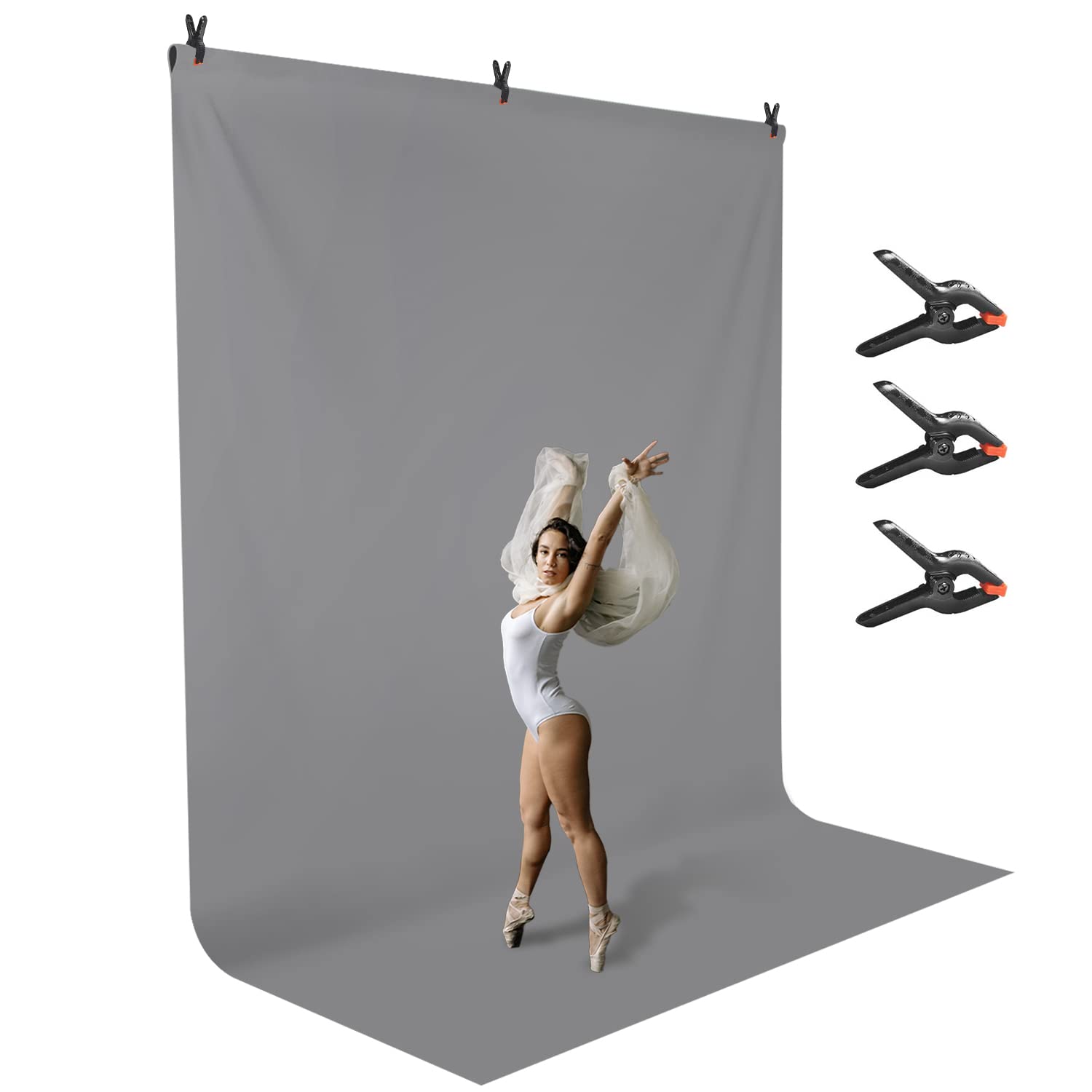 Limostudio 9 X 13 Feet Gray Backdrop Screen Photo Background, Premium > 150 Gsm Higher Density Long Lifespan, Seamless A+ Grade 