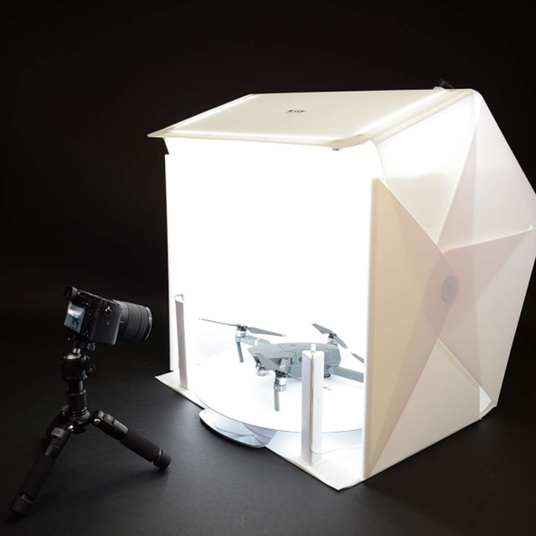 Foldio3 + 360 Studio Fullset (25Inch Photo Lightbox Studio With 10Inch 360 Photography Turntable And 20Inch Extended Plate Set/P