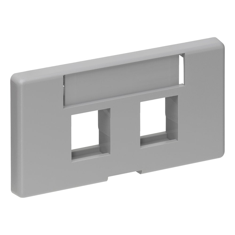 Leviton 49910 Sg2 2 Port Quickport Modular Furniture Faceplate, Grey