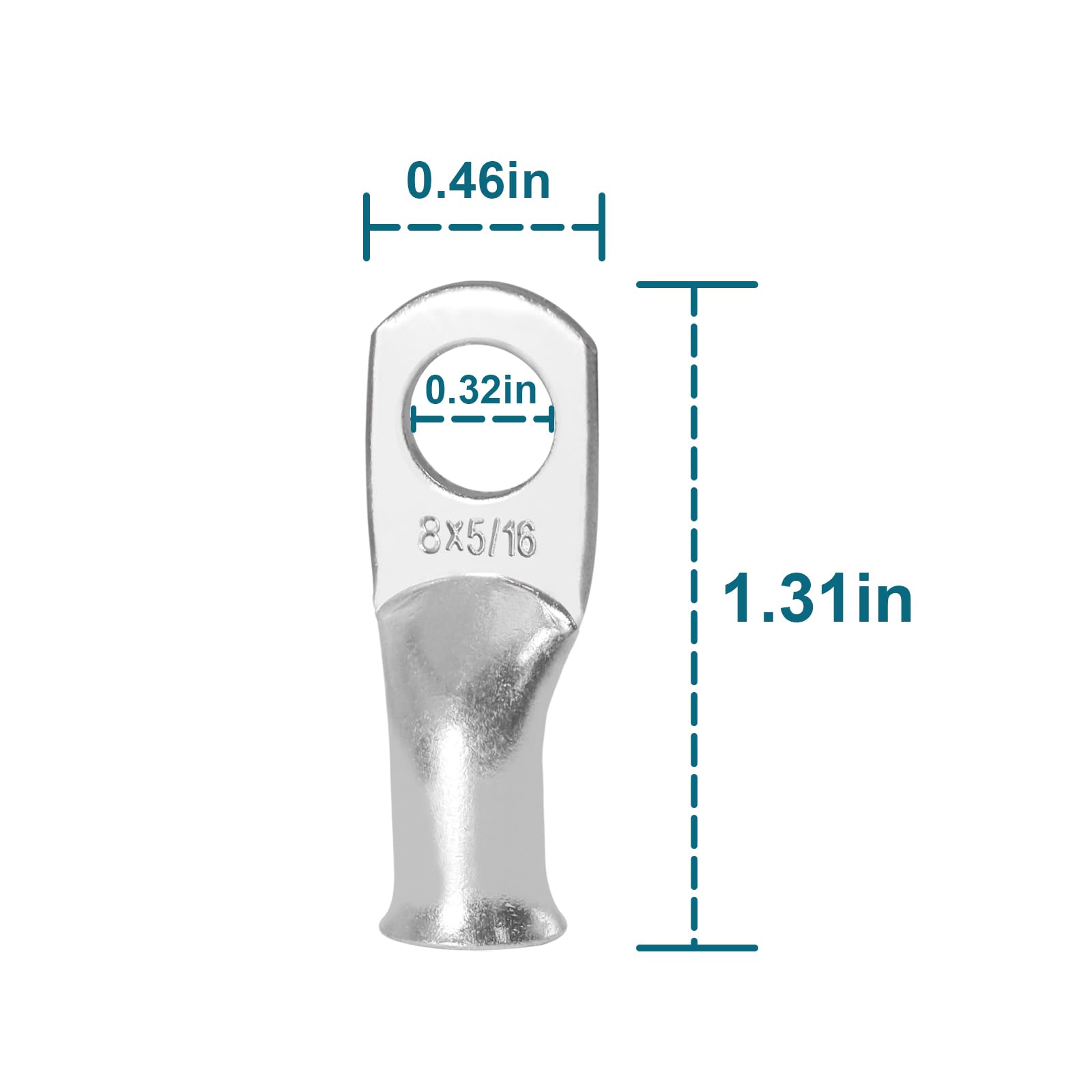Qiatol 8Awg Battery Cables With 5/16 Inch Copper Terminals(4Pcs 2Ft).