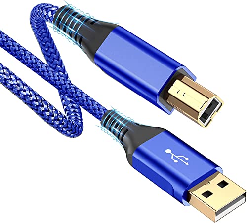 Rts Usb Printer Cable (2M/6.6 Feet) High Speed Nylon Braided Usb 2.0 Printer Cable UsbA To UsbB Cable,Scanner Printer Cord For