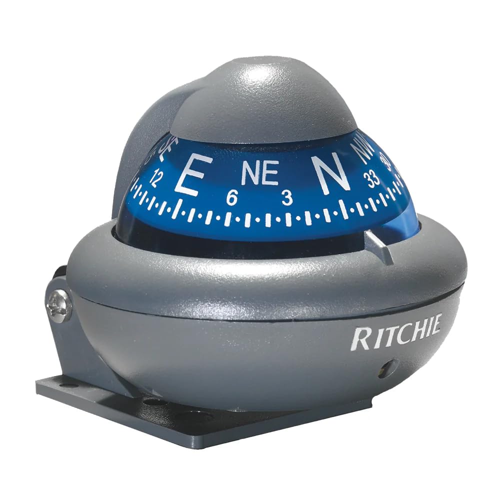 RITCHIE NAVIGATION X-10-A Blue Dial Auto Bracket Compass (3003.2027) , Gray , 2-inch Dial