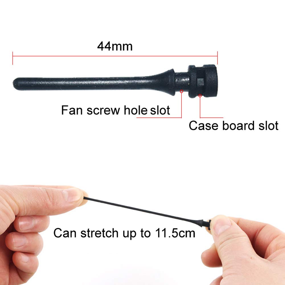 Lasenersm 20 Pc Case Fan Screws, Anti Noise Vibration Rubber Screws, 45Mm, Black