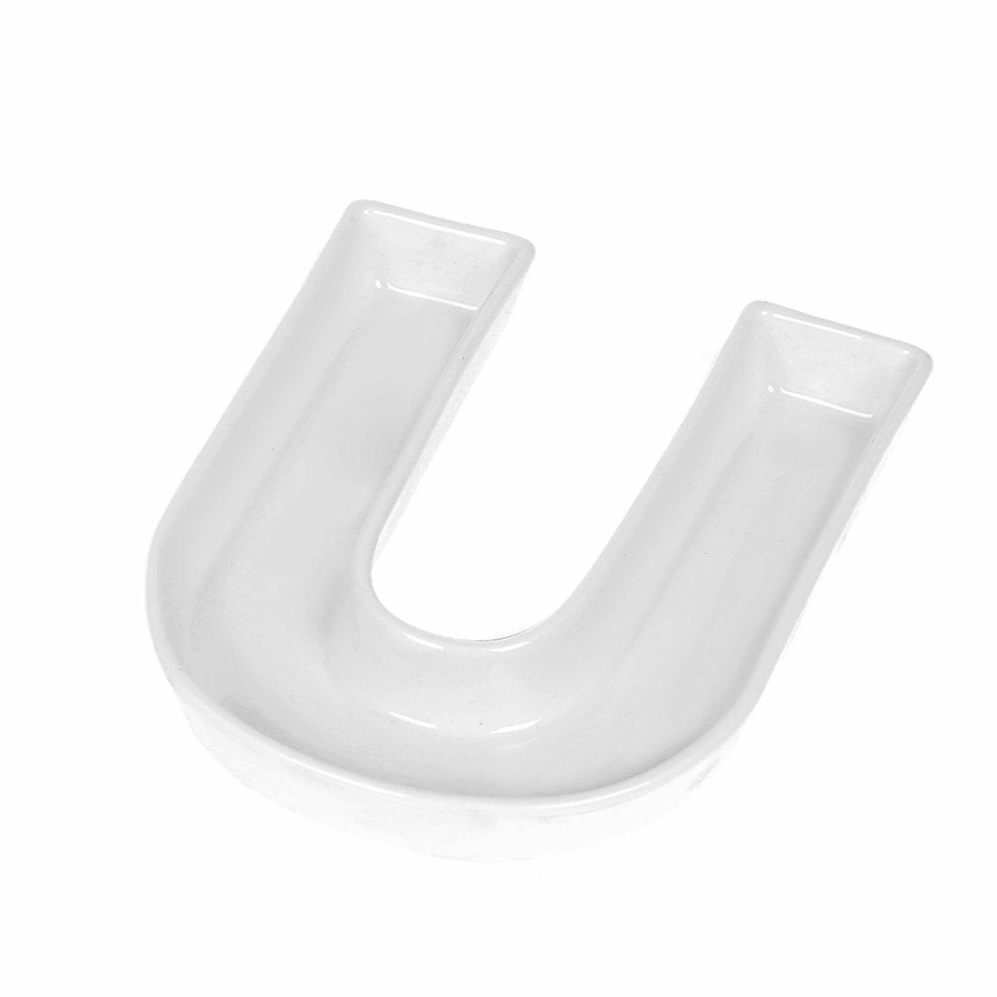Coffeezone Small Porcelain Letter Dish  Plates For Candy  Nuts Ideas, Wedding Party Gift (Letter U)