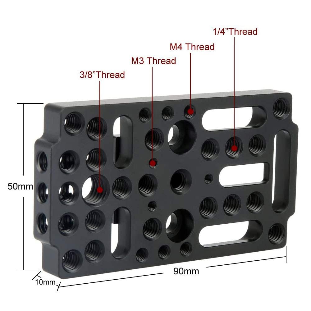 Niceyrig Multifunctional Camera Cheese Easy Plate With Cold Shoe Mount For Railblocks, Dovetails And Short Rods
