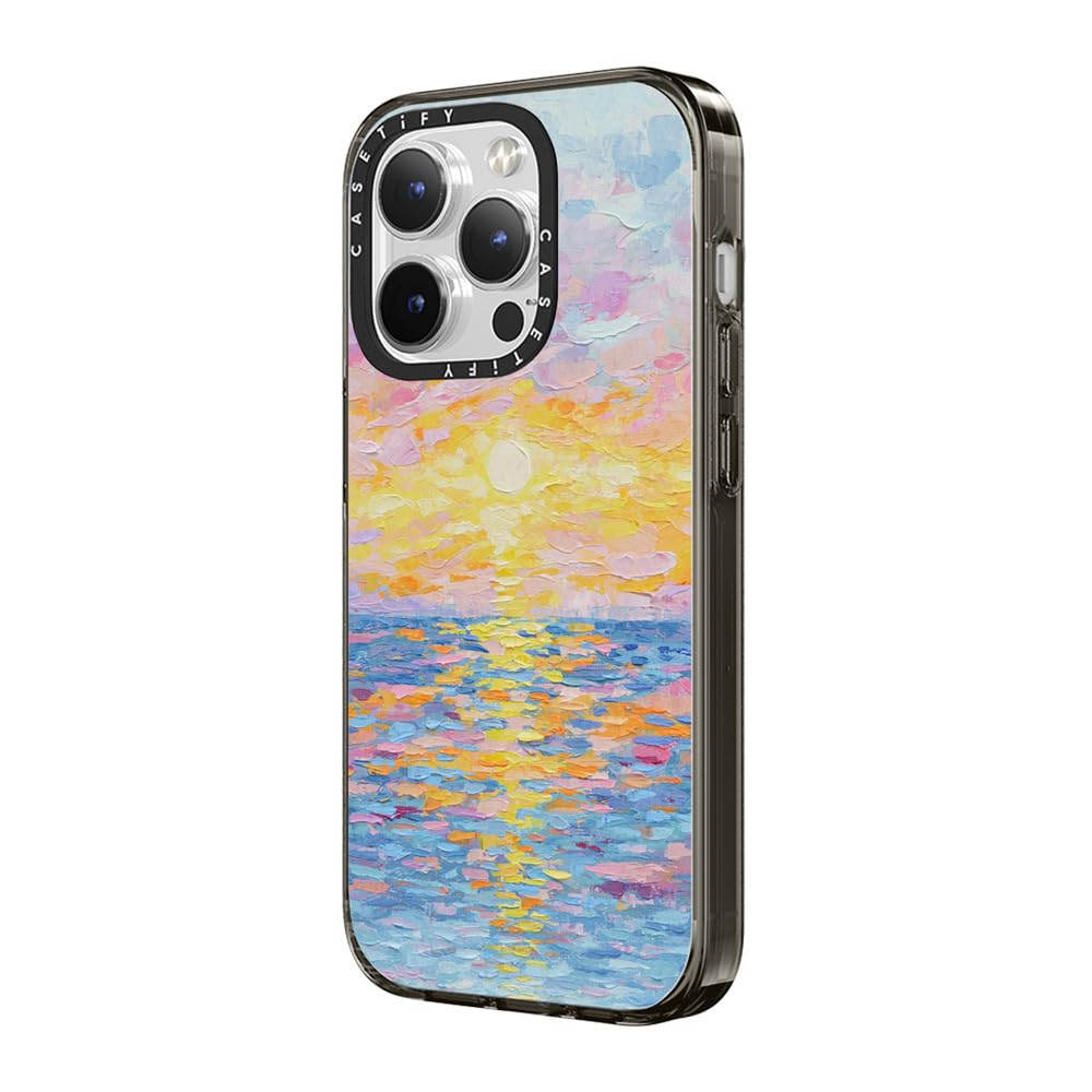 Casetify Compact Iphone 15 Pro Max Case [2X Military Grade Drop Tested / 4Ft Drop Protection]   Paint Prints   Frosted Sunset