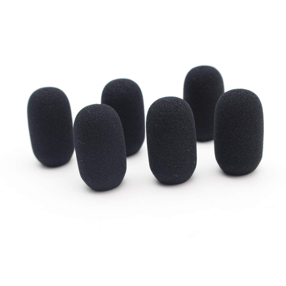 Saidbuds 6 Pack Microphone Windscreens, Dense Mic Foam Covers Windshields For Lightspeed Astro A50S David Clark Aviation Headset
