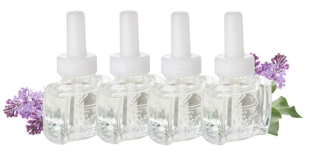 Scent Fill Lilac Blossoms Plug In Air Freshener, 4 Scented Oil Refills