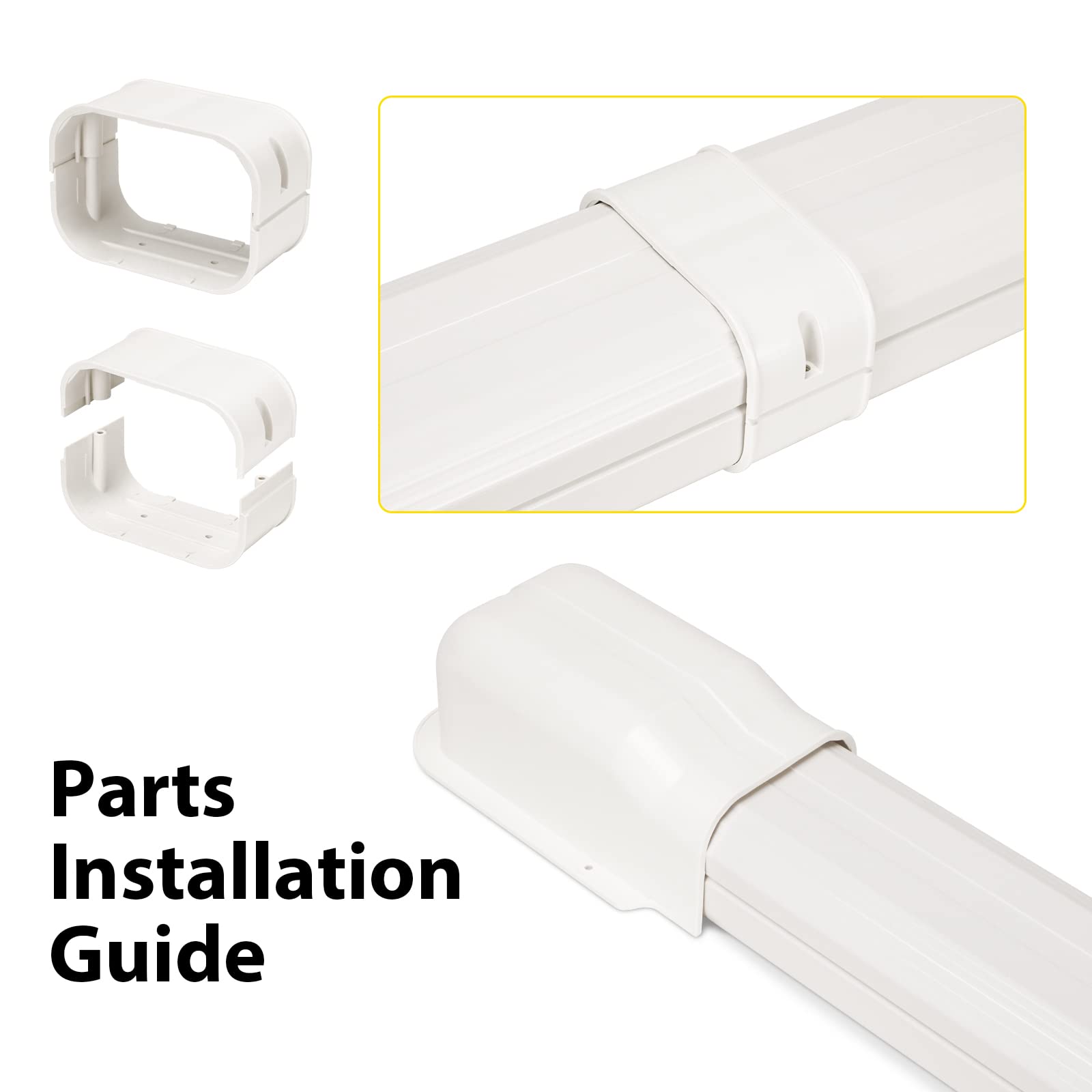 Guequitlex 4'' W 9 Ft Line Set Cover Kit For Mini Split Air Conditioner Decorative Pvc Line Cover Kit For Central Air Conditione