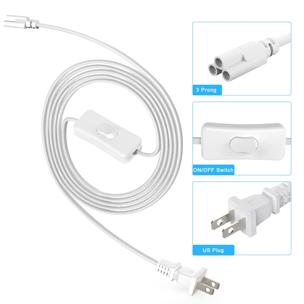 Cnsunway T5 T8 Power Extension Cord, 10Ft/3M Led Wire Connector Extension Cable With On/Off Switch For T5 T8 Integrated Tube, Le