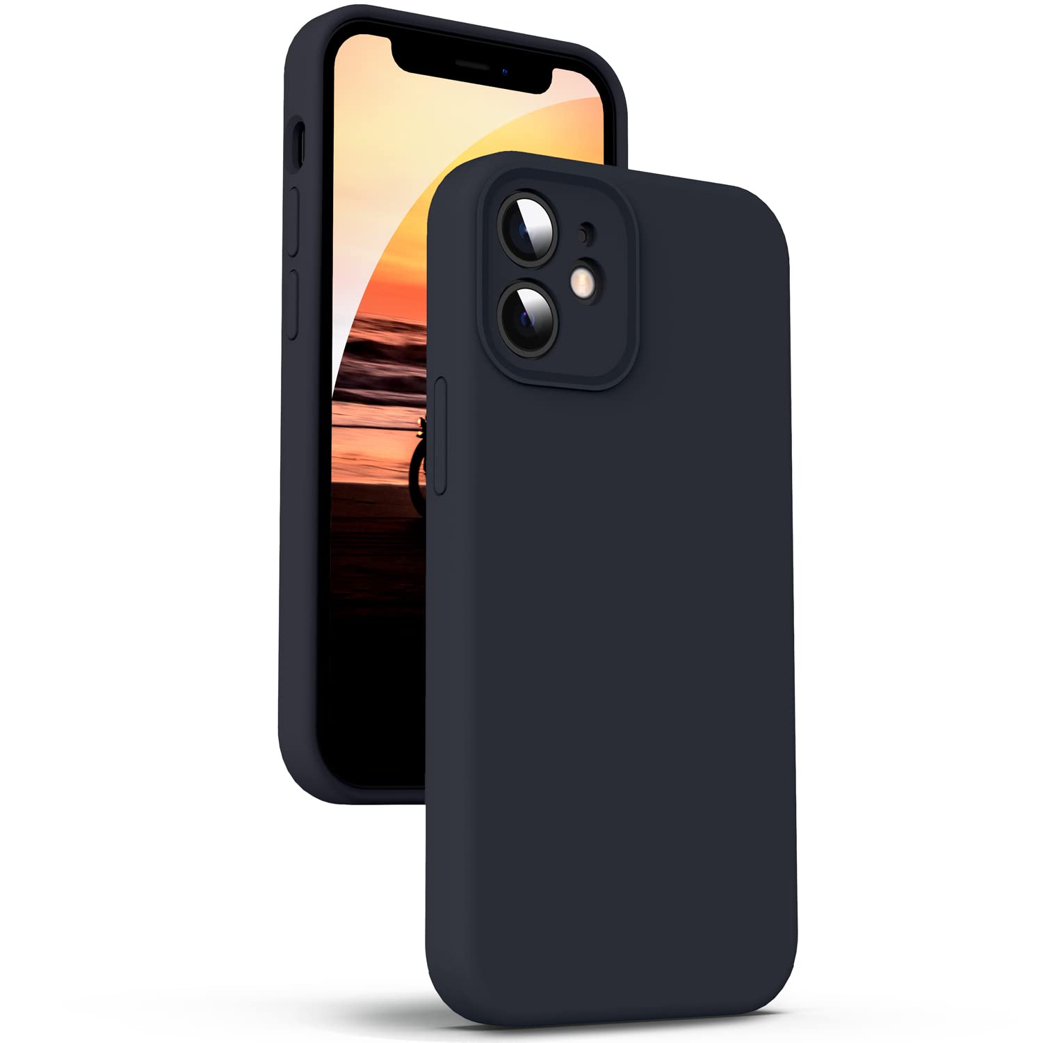 Supdeal Liquid Silicone Case for iPhone 12 Mini, [Camera Protection] [Anti Fingerprint] [Wireless Charging] 4 Layer Phone Case P