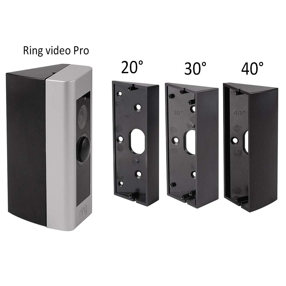 Doorbell Bracket Mount For Ring Video Doorbell Pro, Angle(20/30/40 Degree) Adjustment Adapter Mounting Plate Bracket Wedge Kit