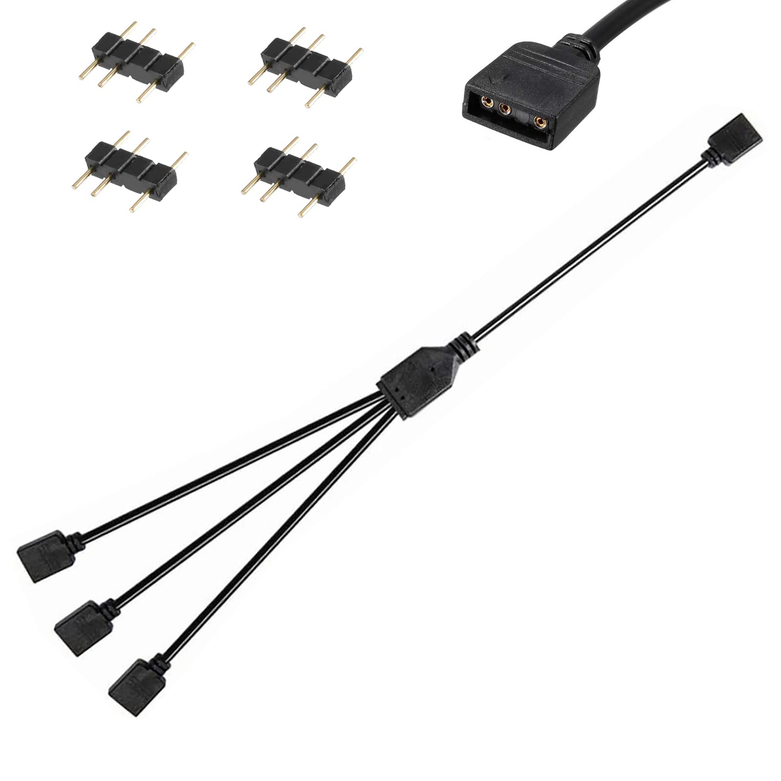 Besvalo Rgb Extension Cable 3 Pin, Computer Motherboard Argb Interface Extension Cable Female Connetor, 5 V Argb 3 Pin Connector 1 3